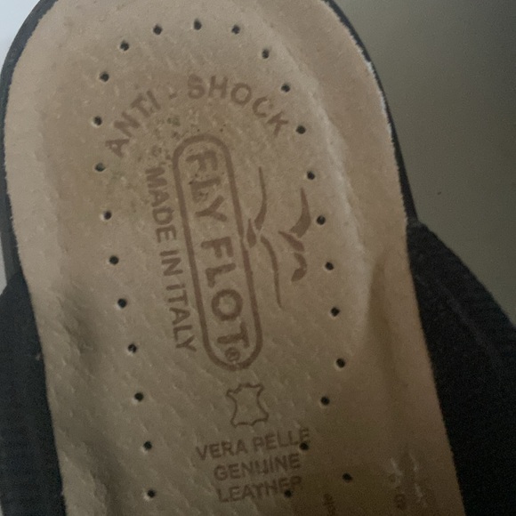 Fly Flot Womens Size EU 40 US 9 Black Slip on Mules Shoes Anatomic Mesh - Picture 4 of 8